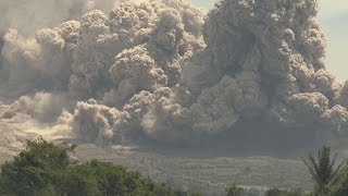 Pyroclastic Flows Eruptions At Sinabung Volcano Indonesia 19th June 2015 [upl. by Yniar]