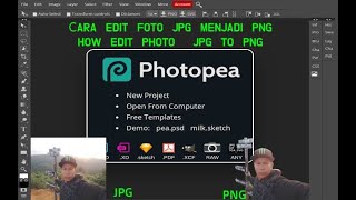 CARA EDIT FOTO FORMAT JPG KE PNG  PHOTOPEA EDITOR ONLINE [upl. by Maxfield]