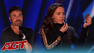 Spains Celia Muñoz Ventriloquist Without a Puppet SHOCKS the Judges on Americas Got Talent [upl. by Anirok]