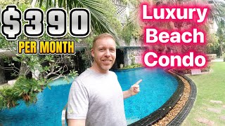 Affordable Luxury  390 Dollar A Month Beach Condo in Thailand [upl. by Nybbor]