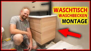 Anleitung Waschtisch amp Waschbecken montieren  DIY Badezimmer  Home Build Solution [upl. by Conover]