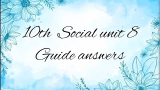 10th Social unit 8 answers 10th Social guide [upl. by Shay]