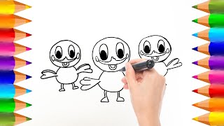 Cómo dibujar Patitos Cua Cua Cua de El Reino Infantil  Dibujos para niños [upl. by Inittirb526]