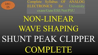 Lec25 Peak Clipper Positive Negative Peak Clipper Output Waveform  A E  R K Classes  Hindi [upl. by Arrais308]