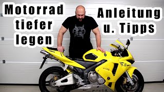 Motorrad tiefer legen Anleitung und Tipps Am Beispiel CBR 600 RR PC37  Schraubertipps [upl. by Yirinec]