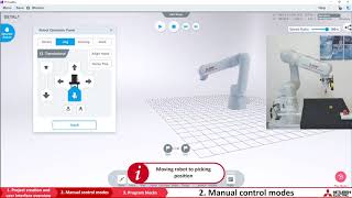 How to program MELFA ASSISTA in RT VisualBox software  Manual control modes [upl. by Salisbarry]