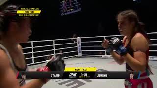 R4 STAMP VS ALMA JUNIKO MUAYTHAI FIGHT muaythai fighter video youtube women reels youtuber [upl. by Ysabel]