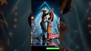 American cowboy and beautiful girl dancing on stage Americas Got Talent [upl. by Eseenaj620]