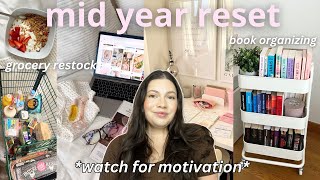 intense mid year LIFE RESET 2024  goal setting cleaning bookshelf finding motivation [upl. by Anerres]