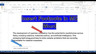 How to Insert Footnote in Word [upl. by Dotson]