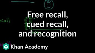 Retrieval Free recall cued recall and recognition  MCAT  Khan Academy [upl. by Huppert]