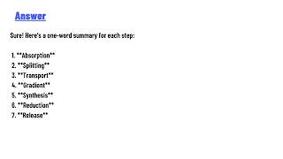 What are the 7 steps of the light dependent reactions [upl. by Ihcalam]