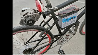 free energyelectric bike casero with alternator [upl. by Trevethick307]