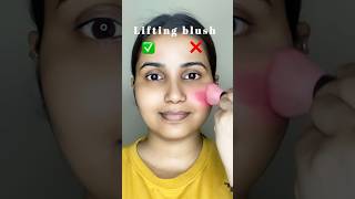 How to apply blush for a lifting effect ⬆️ blushhack makeup makeuphacks shortsfeed shorts [upl. by Ilanos]