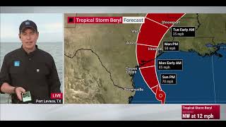 Tropical Storm Beryl Threatens Texas Coast  Live In Port Lavaca With Meteorologist Reynolds Wolf [upl. by Qooraf]