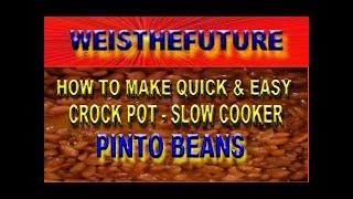 HOW TO COOK PINTO BEANS IN A SLOW COOKER  PREPARE EASY CROCK POT RECIPE 4 PERFECT BEANS [upl. by Carl]