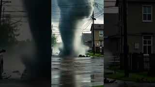 Tornado touches down on the flooded street terribletornado tornadousa florida2024 [upl. by Thesda65]