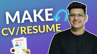 How To Make ResumeCV in 5 Minutes  Free  No Watermark  Overleaf Tutorial [upl. by Thun895]