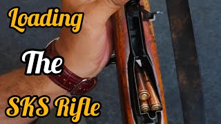 Loading The SKS Rifle Magazine  AK47 Russian Kalashnikov [upl. by Solracsiul994]