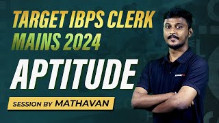 TARGET IBPS CLERK MAINS APTITUDE  MADHAVAN  VERANDA RACE BANK [upl. by Nevyar]