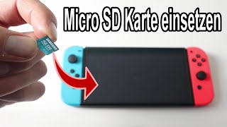 Nintendo Switch Micro SD Karte einsetzen amp einrichten  Anleitung [upl. by Moulton]