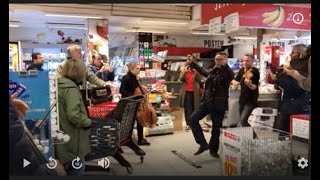 Flashmob grocery store in Hardanger Norway Bjarte EikeampBarokksolistene [upl. by Charissa]