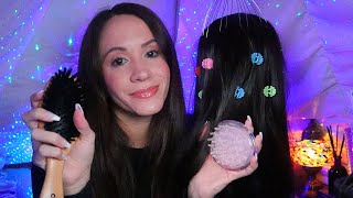 ASMR  All The Hair Play You Can Think Of brushing clipping scalp massage lice check [upl. by Narhet284]