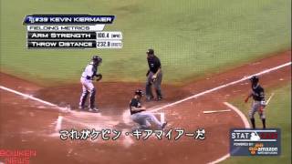 【MLB】強肩ケビン・キアマイアー 160kmのレーザービーム ゴールドグラブ スーパープレー【字幕】 [upl. by Haniraz]