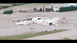 People stranded on hospital roof in Erwin TN during extreme flooding [upl. by Solohcin]