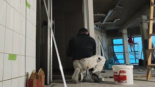 Plasterboard  Corner INSTALLATION and rough PUTTY  work life [upl. by Vaientina]