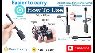 WiFi Flexible Camera How To Use WiFi Spy Hidden USB Mini HD 1080p HD USB Universal Interface [upl. by Lansing]