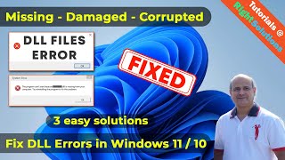 How to Fix DLL Errors in Windows 11  Fix All missing or Corrupted DLL errors in Windows 11  10 [upl. by Smith]