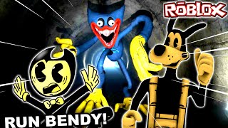 BENDY FINDS NIGHTMARE HUGGY WUGGY Poppy Playtime BATIM Roblox [upl. by Tye]