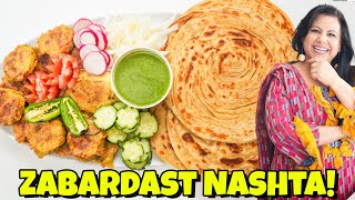 Nashtay ka Idea 3 Tara se Lacha Parathay aur Kabab Recipe in Urdu Hindi  RKK [upl. by Nhoj]