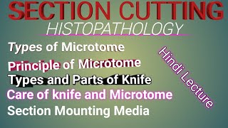 Types of Microtomeparts of MicrotomeTypes of knifes amp Mounting Media Used in histology in Hindi [upl. by La Verne978]