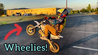 How to Wheelie a Pit Bike  Pit Bike Shinanigans [upl. by Maurine703]