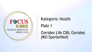 Corratec Life CX6  1 Platz  Kategorie Health  Der FOCUS EBIKE Innovation Talk [upl. by Sharline]