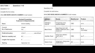 Rented Properties Customers Requirements  IELTS LISTENING TEST  SECTION2 [upl. by Negam]