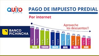 Cómo consultar y pagar impuesto predial Quito mediante Banco Pichincha 2024 [upl. by Ahsekyt]