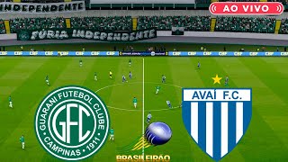 GUARANI X AVAI  AO VIVO COM IMAGENS DO BRASILEIRÃO SERIE B  ASSISTA AGORA  JOGO DE HOJE  PES2021 [upl. by Darbee]