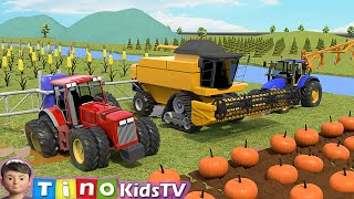 Farm Vehicles Show  Tractor Harvester and other Trucks for Kids [upl. by Siuqramed74]