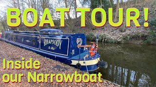 NARROWBOAT Living  BOAT TOUR  A walkthrough tour of our narrowboat floating home  Ep24 [upl. by Annerol]