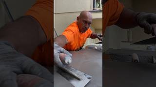 Troweling concretefinishing concretecountertops diy concretefinisher concretesurface [upl. by Anaidiriv]