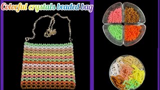 Colorful Crystal beaded bag  crystal bead bag  bead bag [upl. by Dnalkrik]