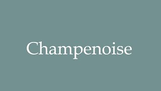 How to Pronounce Champenoise Correctly in French [upl. by Lerred131]