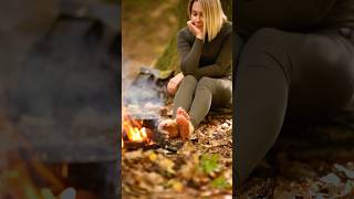 Hot Girl 🥵 With Hot Stones🔥 camping bushcraft survival outdoors lifehacks [upl. by Eniamert991]