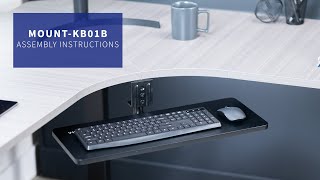 MOUNTKB01B Under Desk Rotating Keyboard Tray Assembly by VIVO [upl. by Esirehs975]