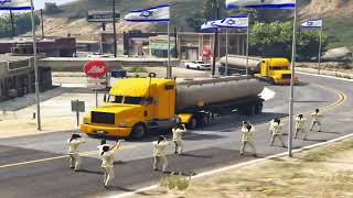 Israeli Secret Weapons Oil Supply Convoy Badly Destroyed by Irani Fighter Jets amp Tank Attack GTA V [upl. by Nasho593]