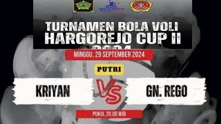 GUNUNG REGO VS KRIYAN PUTRI HARGOREJO CUP 2024 [upl. by Doy903]