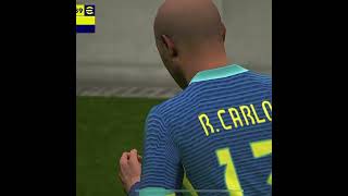 Roberto Carlos corner goal 😨 footballshorts pes cornergoal robertocarlos fifa shorts keşfet [upl. by Morette]